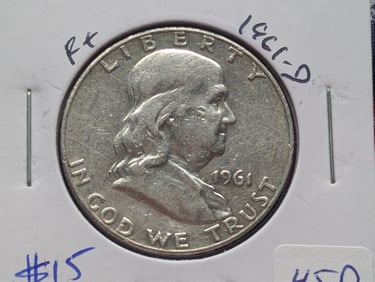 1961-D Silver Franklin Half Dollar