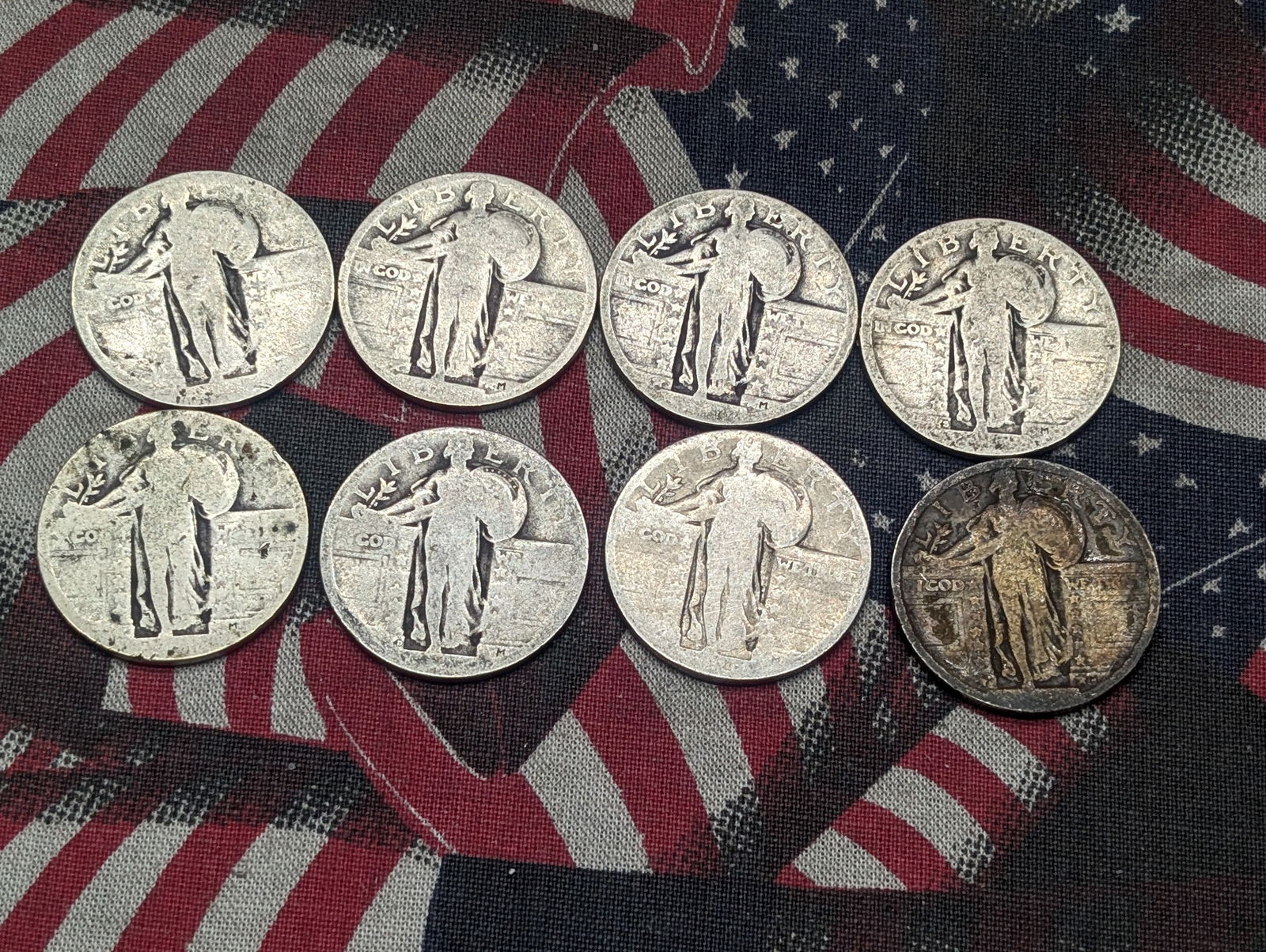 8 No Date Standing Liberty Quarters (1 of 4)