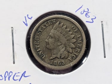 1863 CN Indian Head Cent -  Civil War Era!