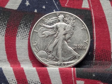 1942, WWII Era, 90% Silver, Walking Liberty Half Dollar, 83 Years Old!