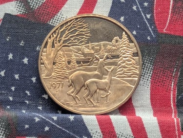 1971 Christmas Town, Christmas Token, BU, Great Stocking Stuffer!