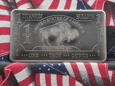 1 Ounce-.999 Pure Titanium Bar - Buffalo Style, BU