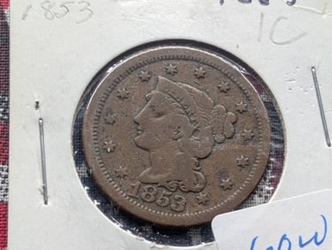 1853 Large Cent - Braided