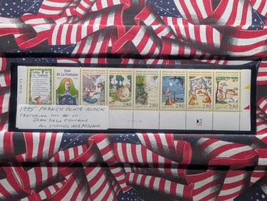 1995 French Plate Block Stamp Featuring The Art of Jean De La Fontaine - All MOGNH