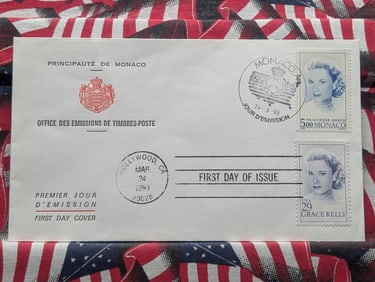 1993 Monaco First Day Cachet Featuring Princess Grace Kelly