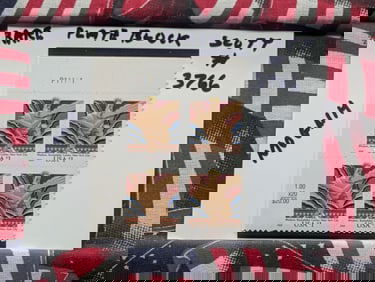 Rare Rockefeller Center Plate Block Stamp Scott #3766