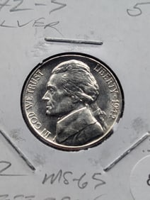 1942-S 35 % Silver Jefferson Nickel - T-2 - Full Steps