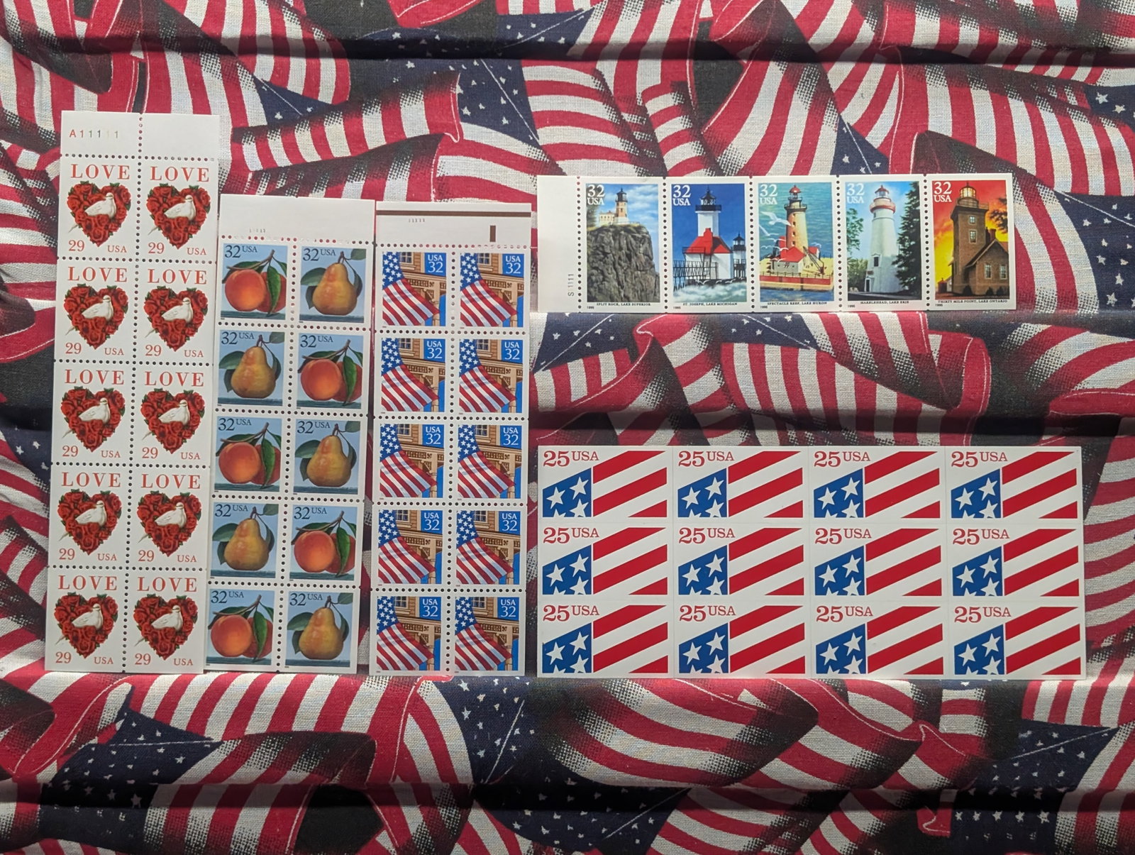 Five Assorted Very Expensive Plate Block Stamps - All MOGNH: Five Assorted Very Expensive Plate Block Stamps - All MOGNH