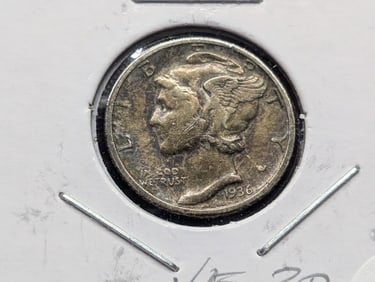 1936 Mercury Dime - VF