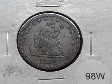 1858 Seated Liberty Quarter