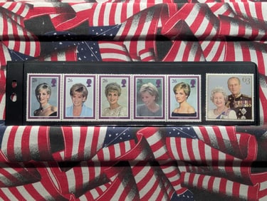 Six Stamps w/Princess Diana & Queen Elizibeth & Prince Phillip - All MOGNH