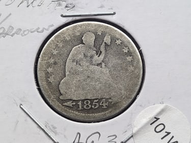 1854 Seated Liberty Quarter
