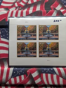 Extremely Rare Bethesda Fountain Plate Block Stamps - MOGNH