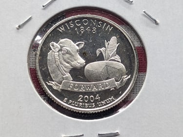 2004-S Wisconsin90% Silver Proof Quarter - Cameo /Statehood
