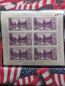 Extremely Rare 1934 Mt. Rainier Plate Block Stamps - MOGNH