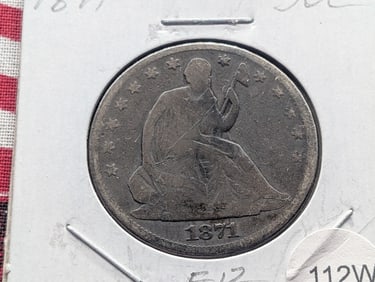 1871 Seated Liberty Half Dollar