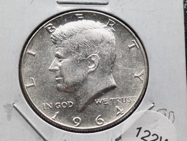 1964 Kennedy Half Dollar - AU - 90% Silver