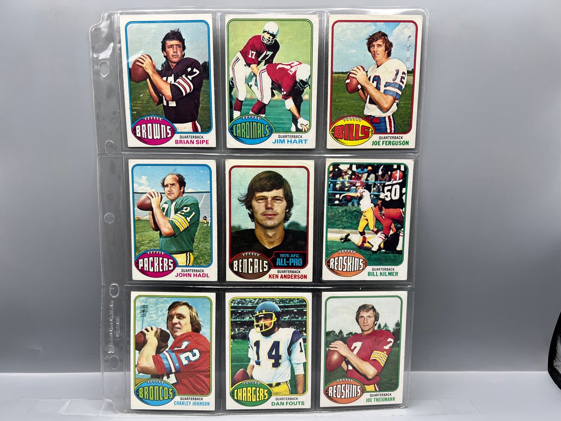 Lot of (9) 1976 Topps Football Cards W/ Stars - Varying Conditions (1 of 2)