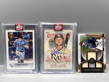 Lot of (3) Austin Meadows Baseball Autograph & Relic Cards