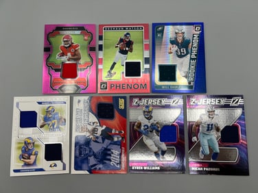 Lot of (7) Assorted Football Jersey Relic Cards W/ Stars