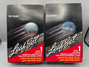 Lot of (2) Opened Boxes of 1991 Leaf Series One Baseball Cards