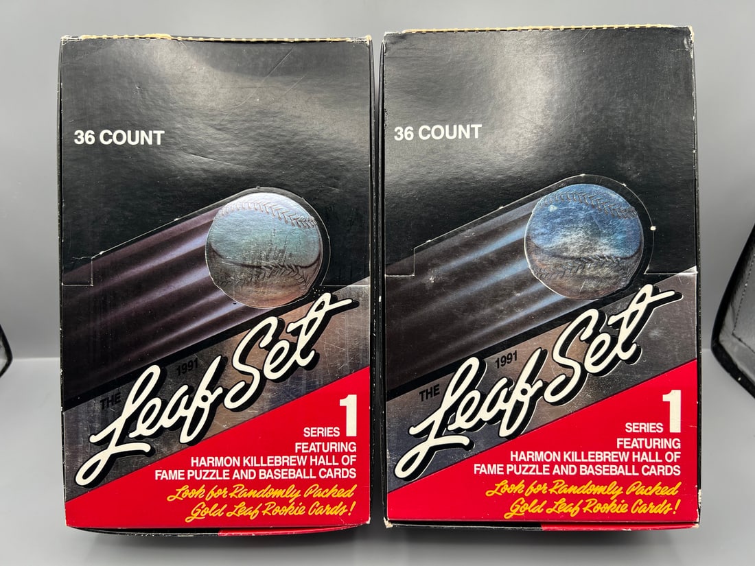 Lot of (2) Opened Boxes of 1991 Leaf Series One Baseball Cards (1 of 2)