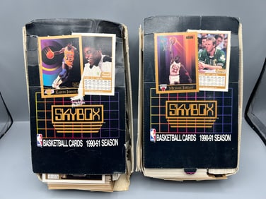 Lot of (2) Opened Boxes of 1990 Skybox Basketball Cards