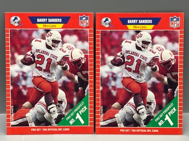 Lot of (2) 1989 Pro Set Barry Sanders RCs #494