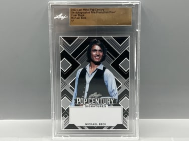 2022 Leaf Metal Pop Century Michael Beck Pre-Production Proof Clear Black #1/1