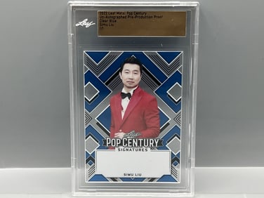 2022 Leaf Metal Pop Century Simu Liu Pre-Production Proof Clear Blue #1/1