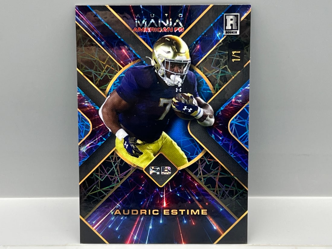 2024 Wild Card Auto Mania American FB Audric Estime RC #1/1: 2024 Wild Card Auto Mania American FB Audric Estime RC #1/1