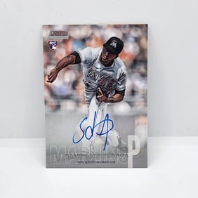 2018 Stadium Club Sandy Alcantara Rookie Auto. Past Cy Young Award Winner