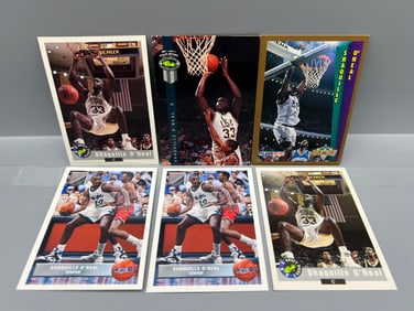 Lot of (6) Shaquille O'Neal Basketball Rookie Cards - Varying Conditions
