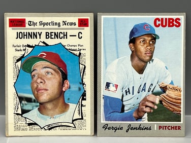 1970 Topps Johnny Bench All Star #464 & Fergie Jenkins #240