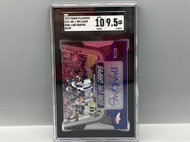 2022 Panini Playbook Javonte Williams Goal Line Graphs Auto #/99 SGC Mint+ 9.5 W/ 10 Auto