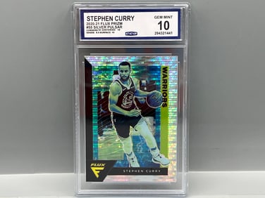 2020-21 Panini Flux Stephen Curry Silver Pulsar Prizm #55 - Slabbed By CCG Grading
