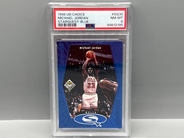 1998 UD Choice Michael Jordan Starquest Blue #SQ30 PSA NM-MT 8