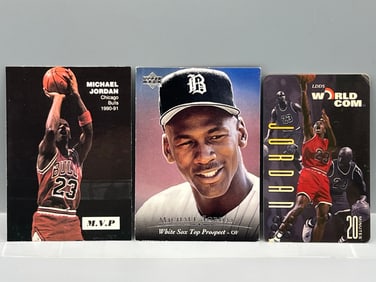 Lot of (3) Michael Jordan Basketball & Baseball Cards