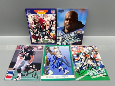 Lot of (5) Assorted Football In Person Autographed Cards