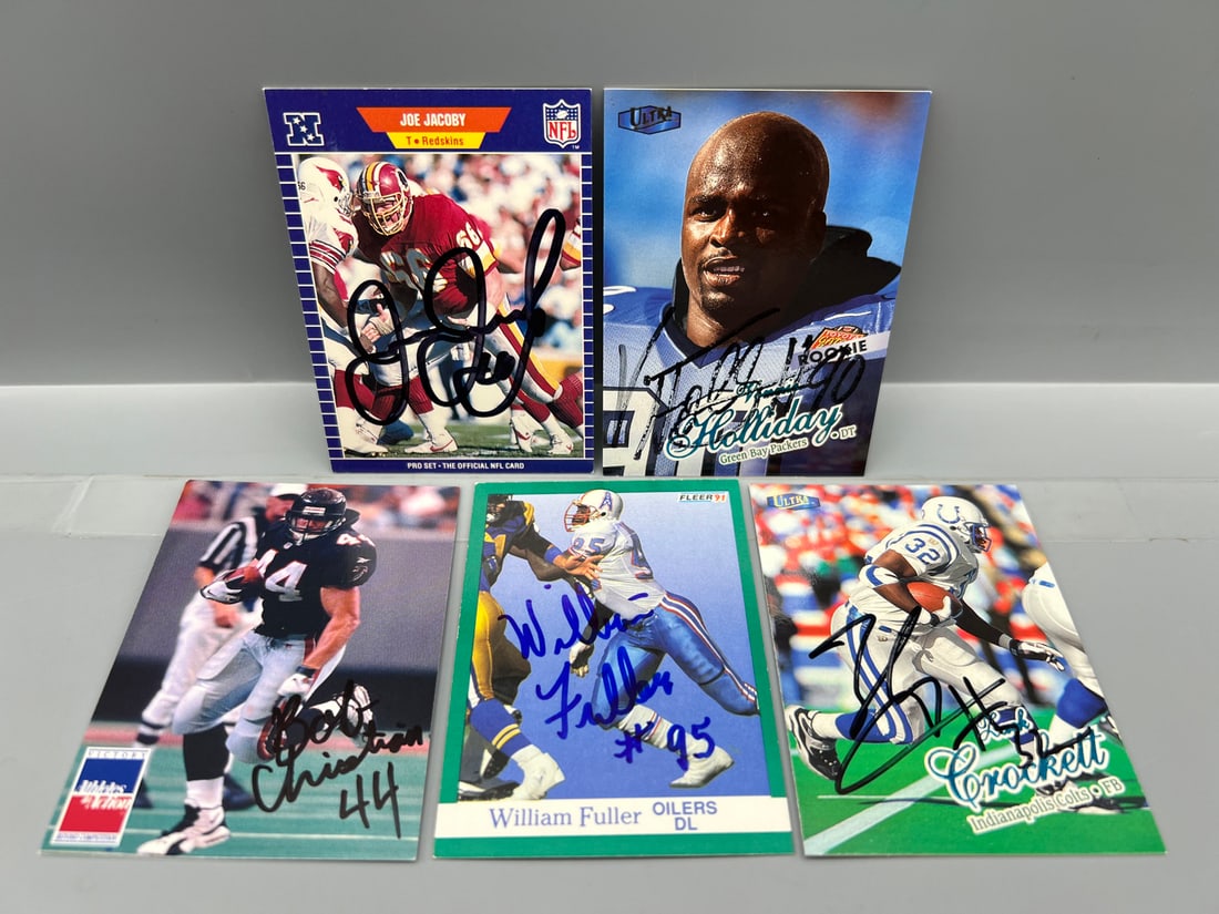 Lot of (5) Assorted Football In Person Autographed Cards: Lot of (5) Assorted Football In Person Autographed Cards