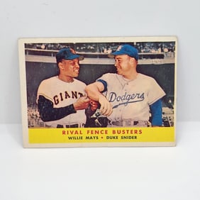 1958 Topps Rival Fence Busters #436 Willie Mays/Duke Snider HOF