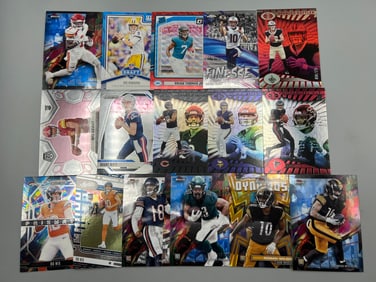 Lot of (16) Modern Football Star Player Rookie Cards W/ Serial Numbered Cards - Bo Nix, Caleb
