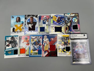 Lot of (11) Assorted Modern Football Jersey Relic Cards