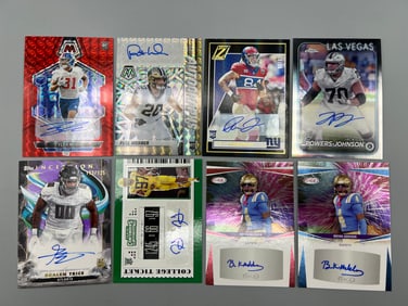 Lot of (8) Assorted Modern Football Auto Cards