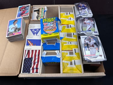 4 Row Monster Box of Assorted Cards - Baseball, Football, Desert Storm
