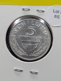 Austria 1965 5 Schilling, 64% Silver