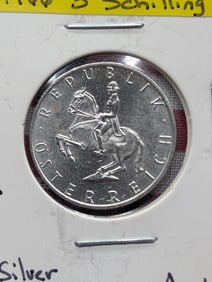 Austria 1966 5 Schilling, 64% Silver