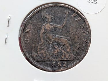 1882-H Great Britain One Penny, Q. Victoria
