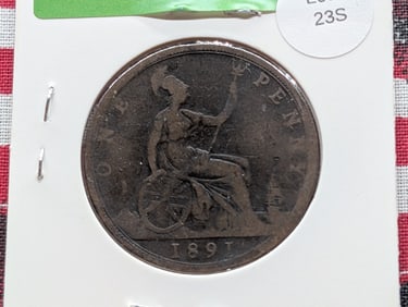 1891 Great Britain One Penny, Q. Victoria