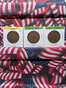 1928, 1932, & 1935 K. George V, Great Britain One Penny Coins